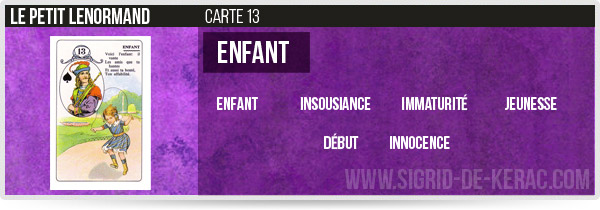 carte de l'enfant petit lenormand