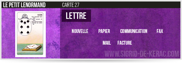 carte de la lettre petit lenormand