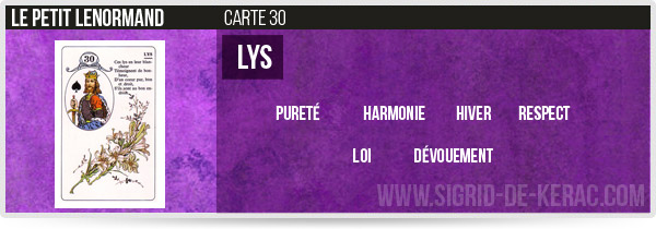 carte du lys petit lenormand